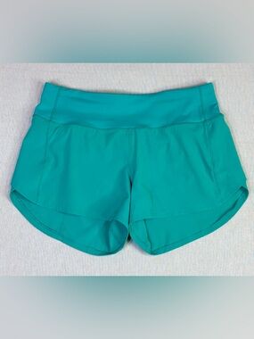 Lululemon Teal Turquoise Run Shorts Size 6 Athletic Lightweight Active
